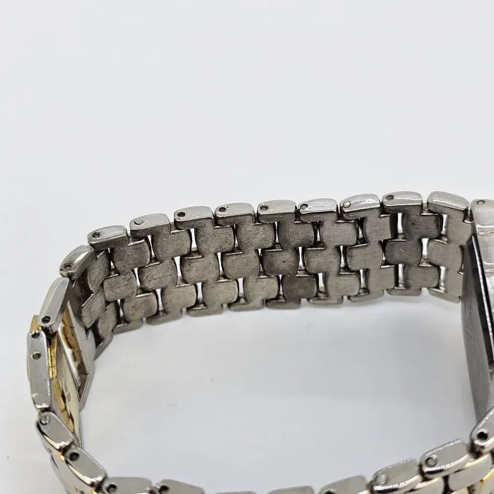 Botany 500 Watch Men 25mm Black Dial‎ Gold Gray Bracelet Band 7